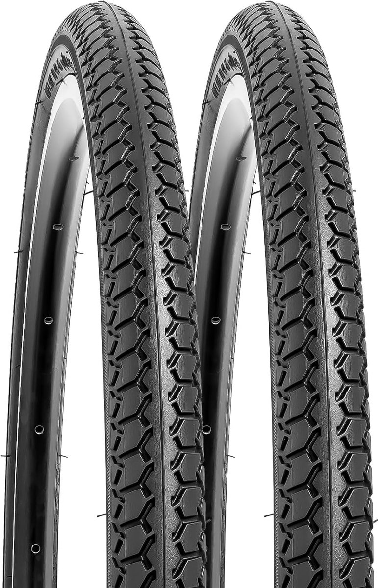 SnelShoppen - 2-PCS 22-Inch Fietstires 22x1 3/8 (ETRTO 37-501) Duurzame Rubber en Nylon, Geschikt voor Stadsfietsen, Urban Stijl, Perfect voor Dagelij