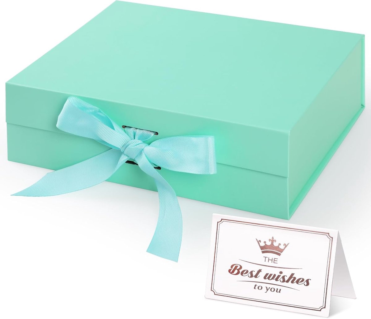 SnelShoppen - Decoratieve Gift Box 23x17x7 cm - Luxe Magnetische Cadeauverpakking met Deksel en Ribbons - Groene Presentatiebox voor Feest, Verjaardag