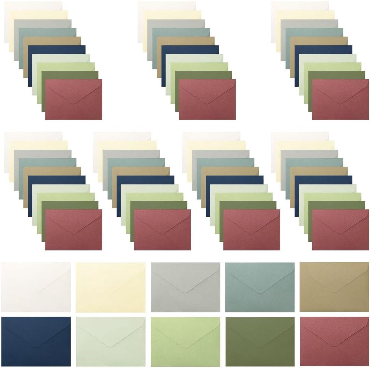 SnelShoppen - 40 Stuks Kleurrijke Mini Enveloppen - Multicolor 10,3x6,7cm van Papier - Voor Verjaardagen, Uitnodigingen en Greeting Cards - 10 Kleuren
