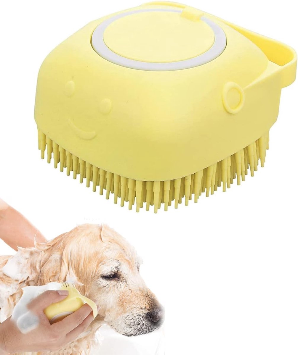 SnelShoppen - Silicone Badborstel voor Honden en Katten - 1 Stuk - Zachte Exfoliatie - Verwijdert Dode Haren - Voor Ontspannende Douche - Geschikt voo