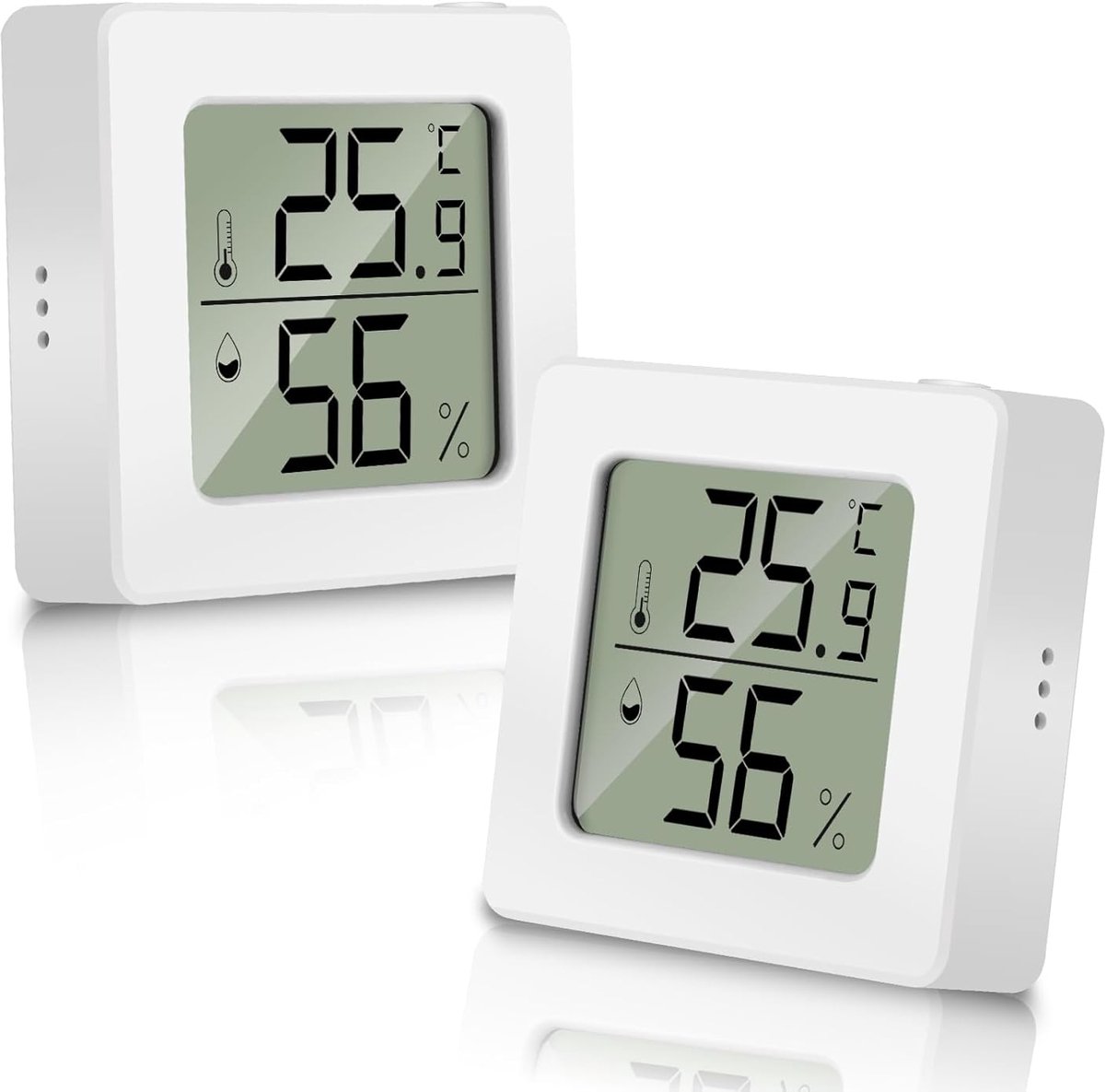 SnelShoppen - Digitale Hygrometer en Thermometer 2 Stuks - LCD Mini Kamerthermometer met Comfortniveau - Temperatuur- en Vochtigheidsbewaking voor Hui