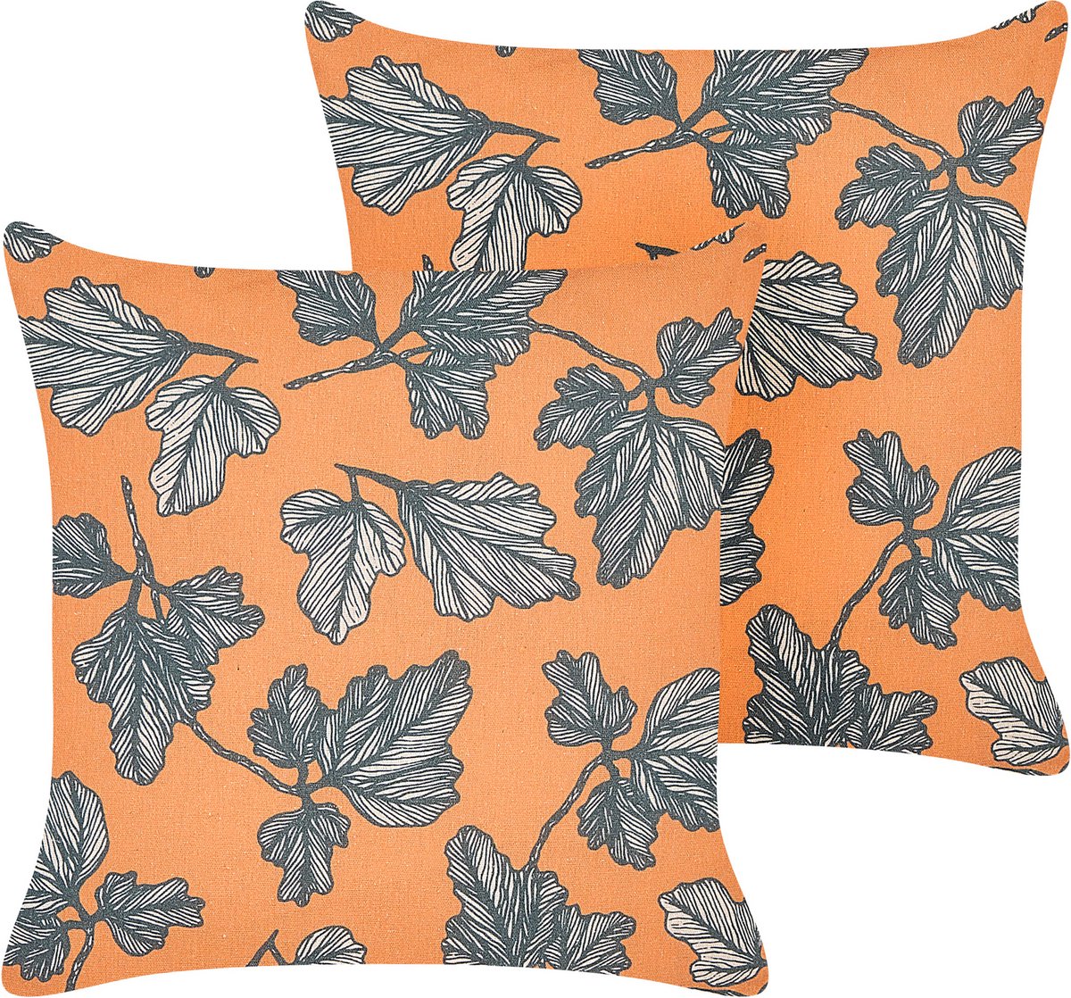 Beliani SPIREA - Sierkussen set van 2 - Oranje - 45 x 45 cm - Polyester