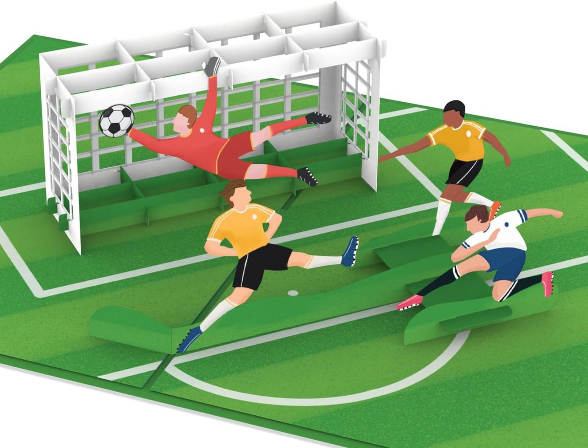 SnelShoppen - Papercrush Voetballer Pop Up Kaart - 3D Verjaardagskaart of Vaderdag Cadeau voor Voetballiefhebbers - Originele Feestuitnodiging voor Ki