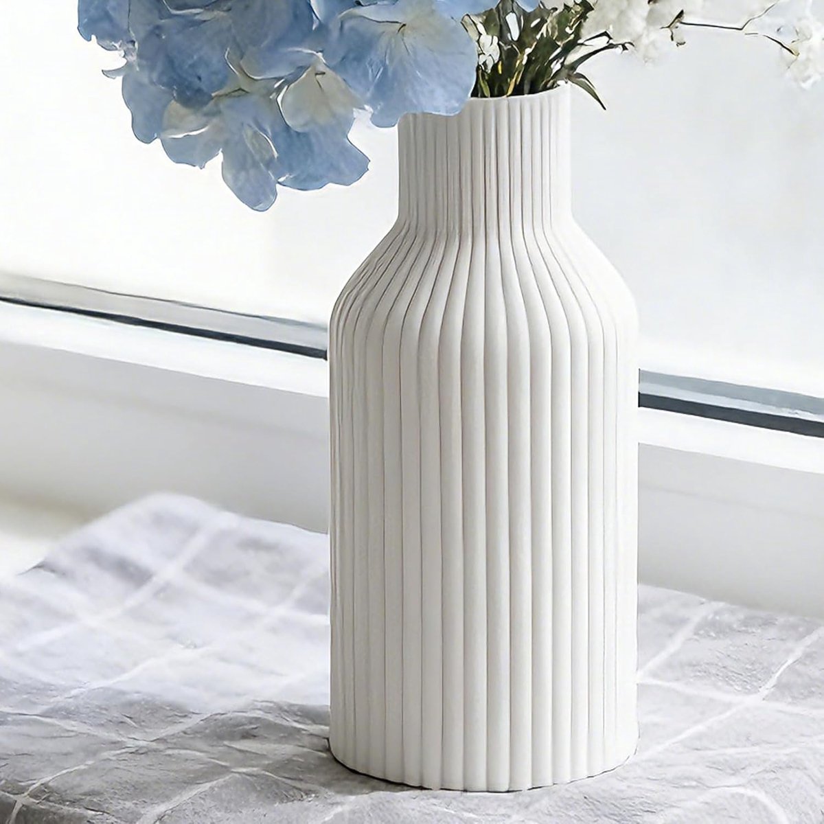 SnelShoppen - Keramische Vaasje 20cm, Scandinavisch Design voor Woonkamer, Slaapkamer, Bruiloftstafel en Kantoor, Modern Boho Decoratie, Ideaal voor D