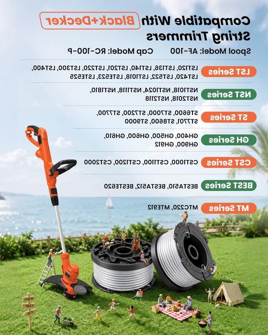 8 Stuks Nylon Spoelen voor Grastrimmer - 9 m 1/4 Inch Geschikt voor Tuinonderhoud en Gras Trimmen — afbeelding 5