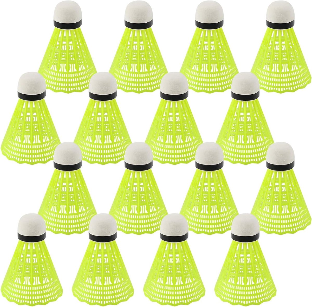 18 Stuks Gele Badmintonballen van Nylon voor Duurzame Training en Vrije Tijd, Perfect voor Beginners en Indoor/Outdoor Spelletjes