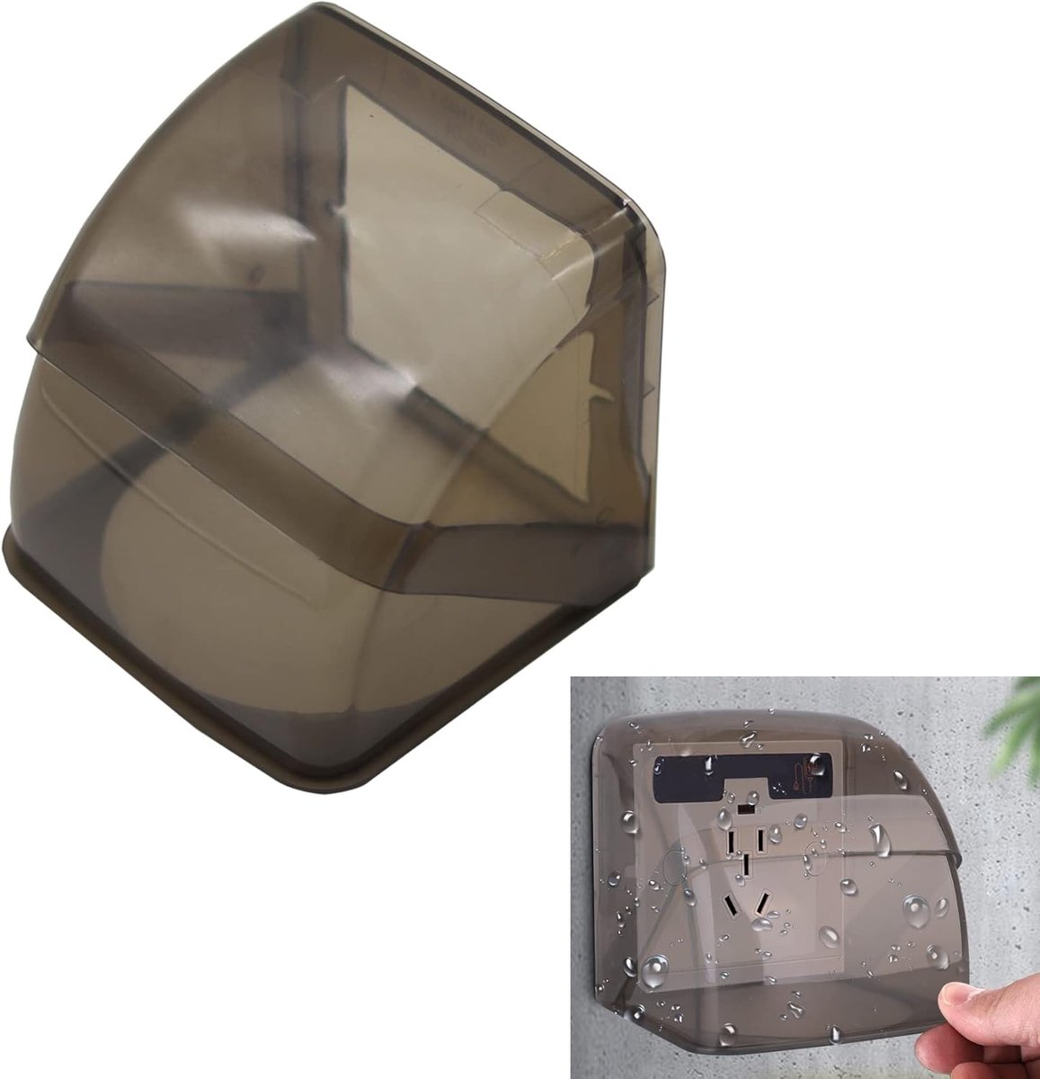 SnelShoppen - Socket Cover, Waterproof Switch Cover, Outdoor Sockets, Zelfklevend, 86 Type, Stretch Design, Zwart, Voor Badkamer, Huis, Tuin, Camping