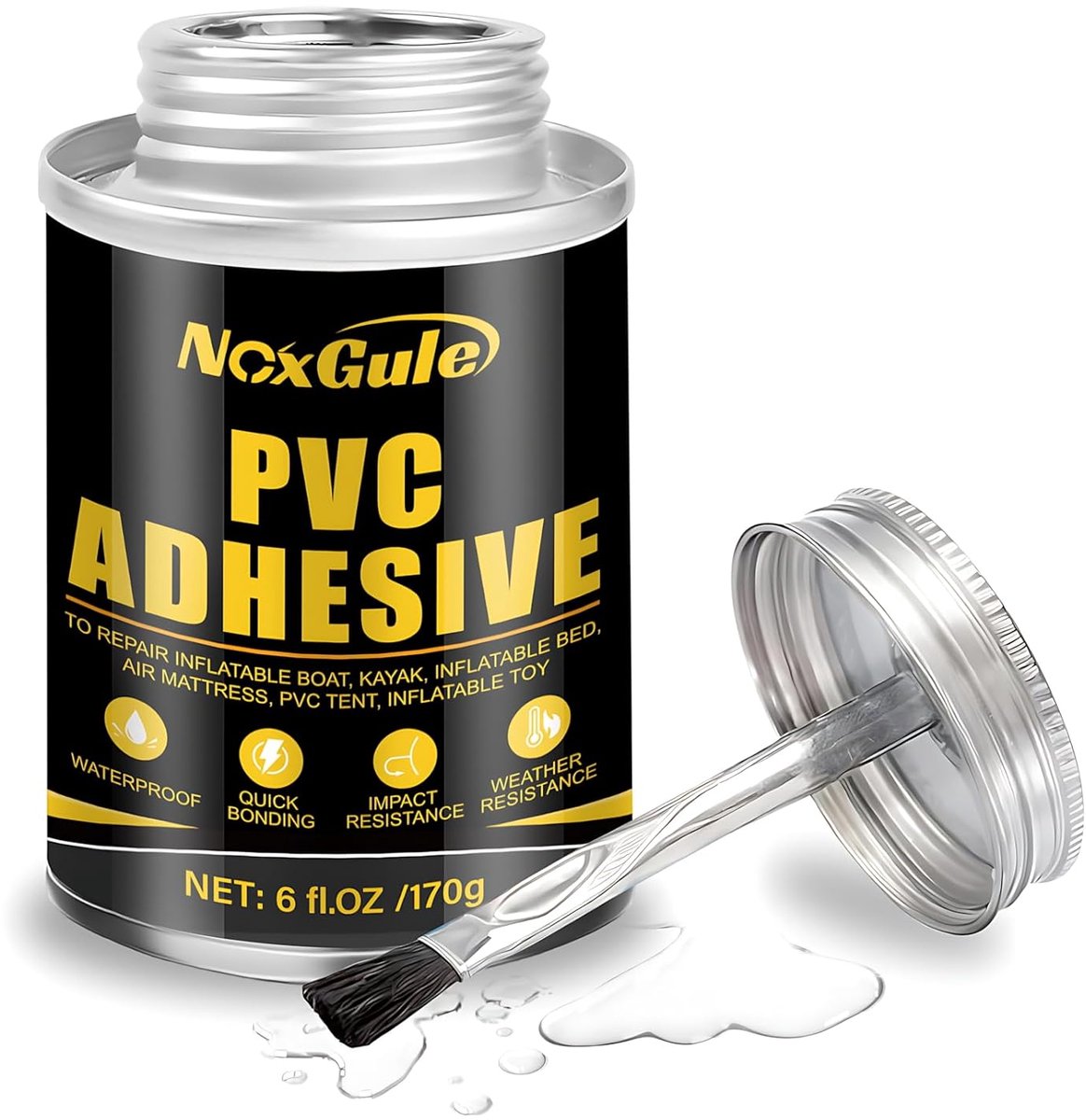 SnelShoppen - Neoprene Adhesive, Rubber Boat Adhesive, Contact Glue, Waterproof PVC Tarpaulin Adhesive, Pond Liner Repair, 170 g