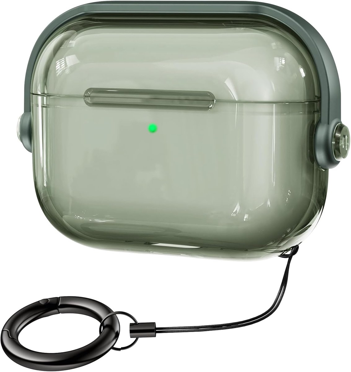 SnelShoppen - AirPods Pro 3 (2025) Hoesje - Transparante Schokbestendige Beschermhoes met Anti-Verlies Clip en Stand - Zachte TPU, Perfecte Pasvorm, L