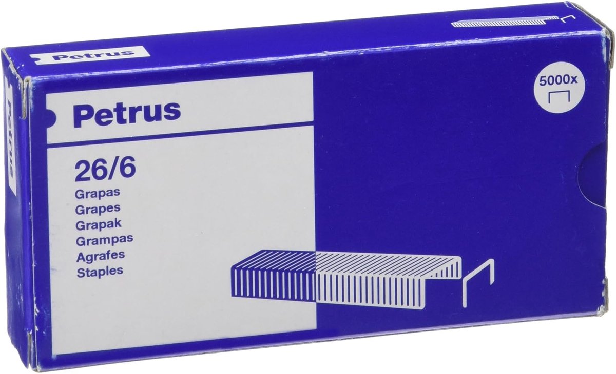 SnelShoppen - 5000 Stuks 26/6 Nietjes voor Stapelaars - Geschikt voor Maximaal 30 Vellen - 6 mm Lengte - Perfect voor Kantoor, School en Thuisgebruik