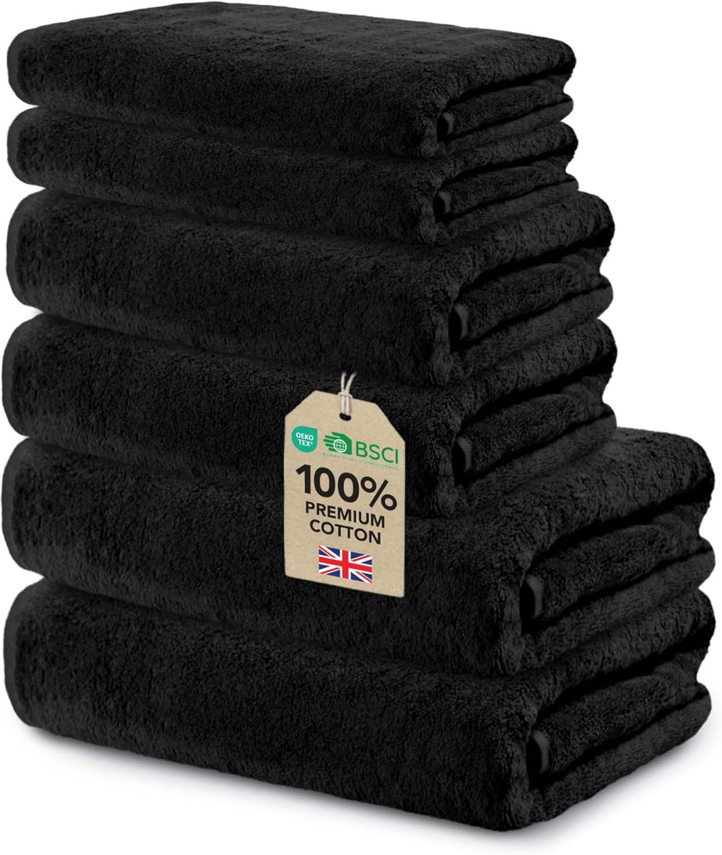 SnelShoppen - Badkamer Set - 2 Volwassen Badhanddoeken 70x140cm + 4 Handdoeken 50x100cm - 100% Premium Katoen - Super Zacht & Absorberend - Oeko-Tex G