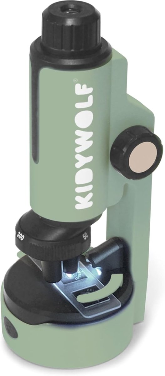 SnelShoppen - Kindermicroscoop - KIDYMICROSCOPE Green - Educatief Speelgoed - 50x-300x Vergroting - Portable Microscoop met 9 Monsters - Perfect voor