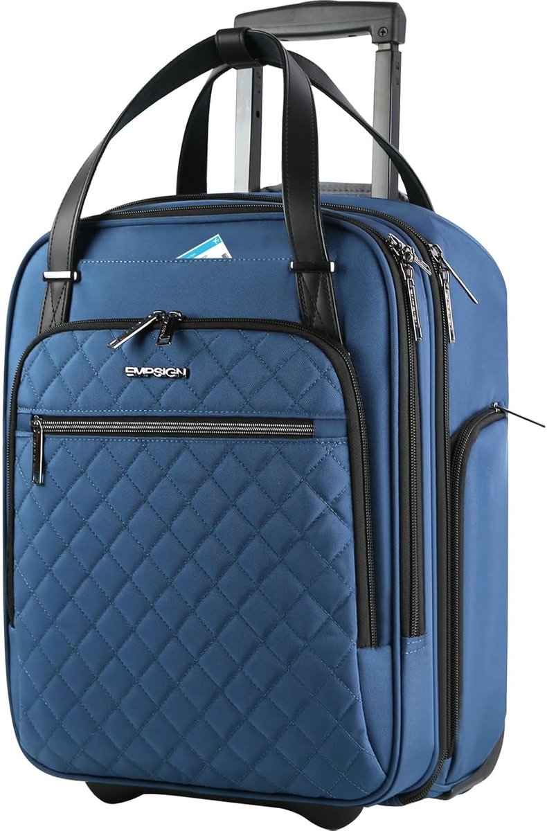 SnelShoppen - 16" Cabin Onderzit Bagage met Wielen - Multifunctionele Lichtgewicht Rolling Bag - Weekend Bag Klein Koffer voor Mannen en Vrouwen - Rei