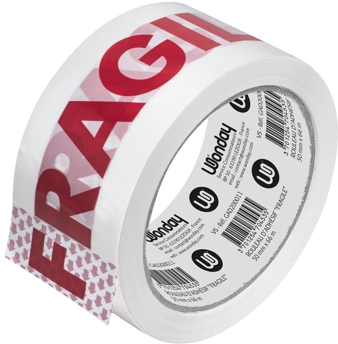 SnelShoppen - Fragiele Tape Rol 50 mm x 66 m - Professionele Hechting - Duurzaam en Economisch - Ideaal voor Verpakking en Verzending