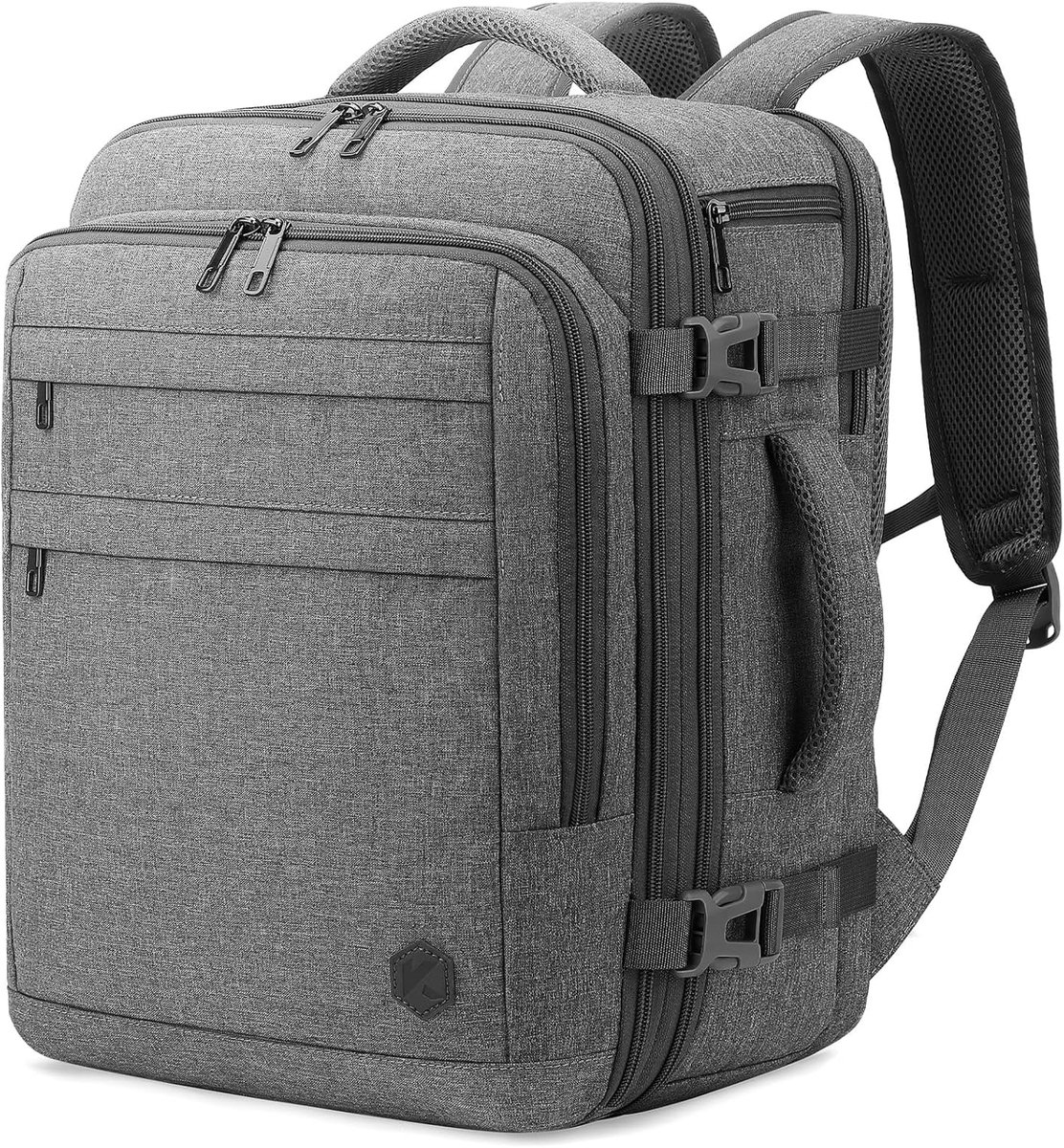 SnelShoppen - Expandable Cabin Luggage 45x36x20cm - Handbagage voor Vliegtuig - Ideaal voor Laptop tot 15.6 Inch - Grijze Reistas met 40L Capaciteit