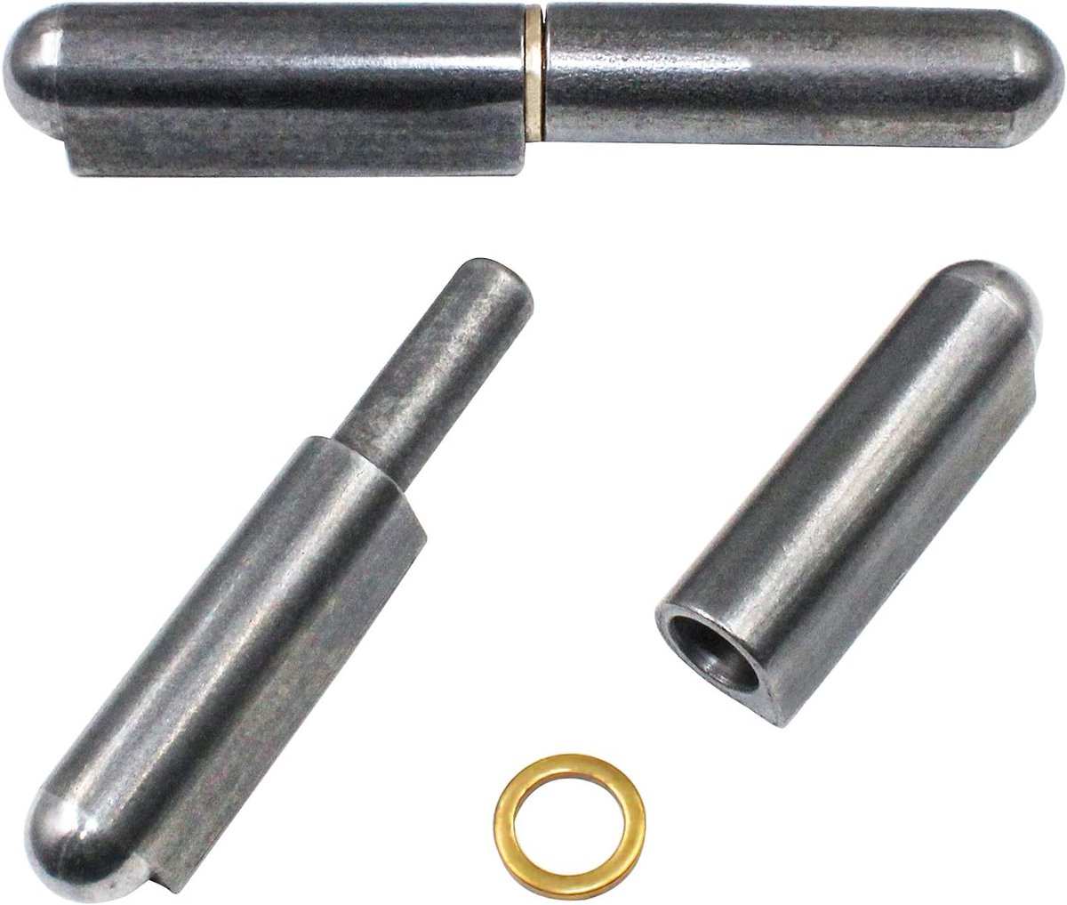 SnelShoppen - 2-Piece Welding Hinge Set - Stevige Stalen Hengen voor Deuren, Poorten en Machines - Mat Zwart, Duurzaam en Roestvrij