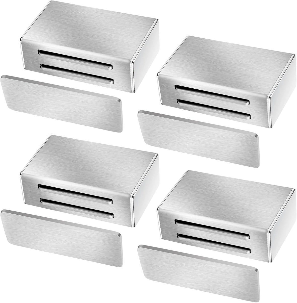 SnelShoppen - 4 Stuks Magneten voor Meubels - Krachtige Magneetsluiting van Roestvrij Staal - Zelfklevend - Ideaal voor Keuken, Deuren en Meubels - St