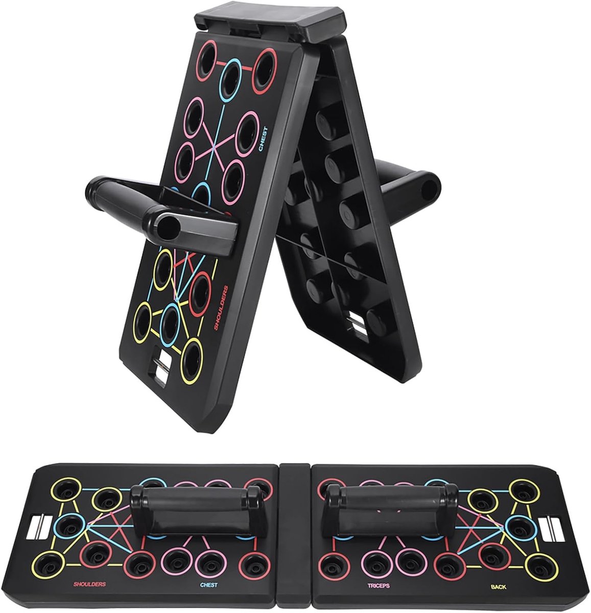 Multifunctioneel Push-up Board - Fitness Rack - Kracht Training - 15-in-1 Instellingen - Opvouwbaar Ontwerp - Zwart