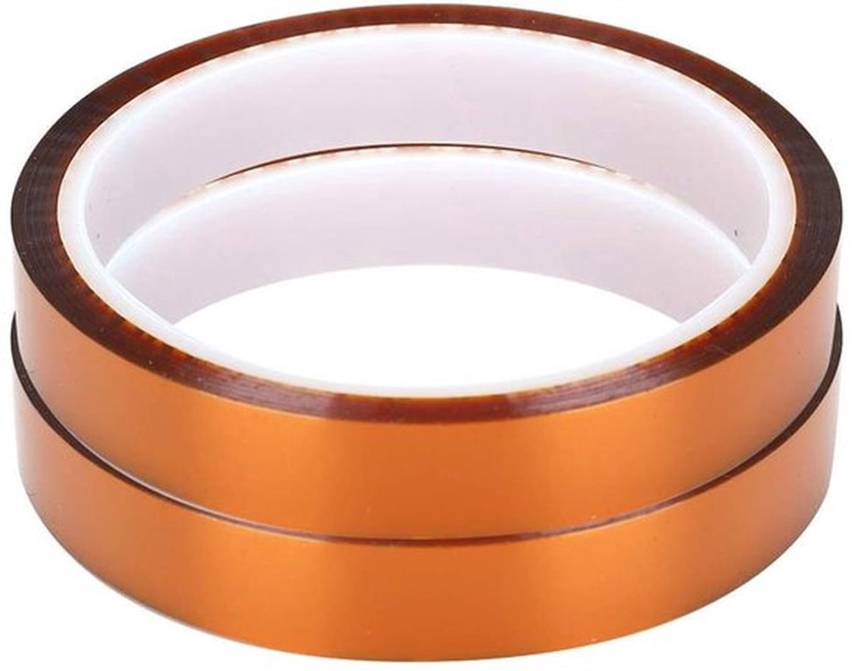 Hoge Temperatuur Tape voor Printplaten Isolatie, Etsen & Autosensoren - 2 Rollen, 662 Graden Warmtebestendig (15 mm)