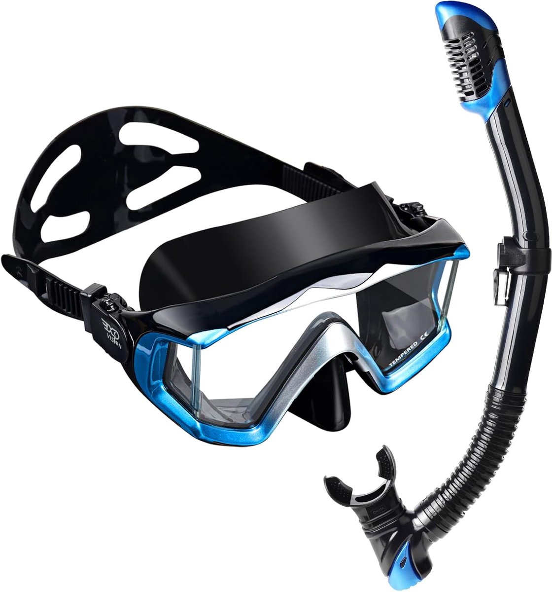 Thijox - Pano 3 Duikmasker voor Volwassenen, Gehard Glas, Anti-condens Snorkelmasker, Geen Lekkage, Zwembril met Neusafdekking voor Snorkelen, Freediv