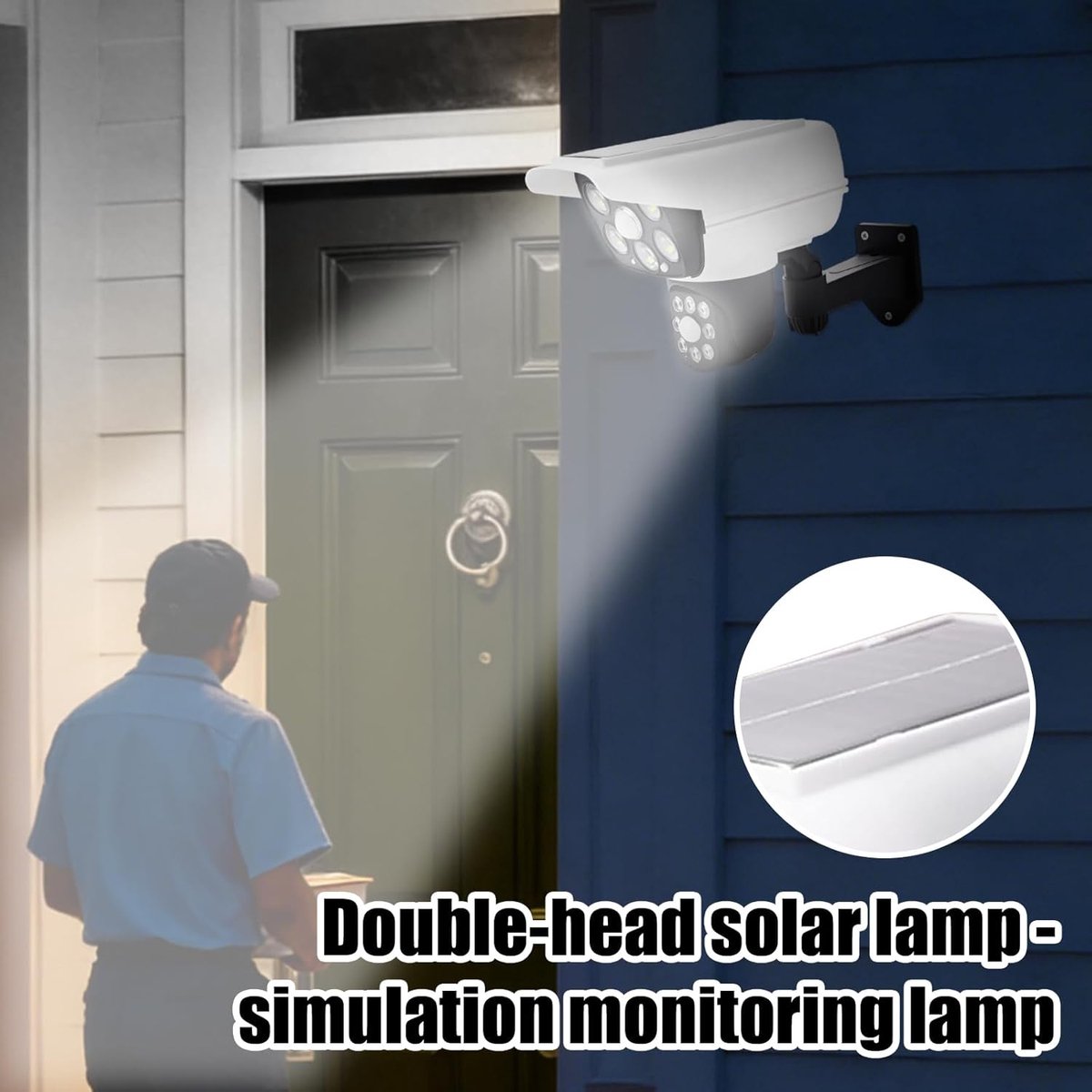 SnelShoppen - BYZESTY Dummy Camera Bewakingscamera met Rode Knipperende LED en Afstandsbediening - Ultra-realistisch Design, Op Zonne-energie Aangedre