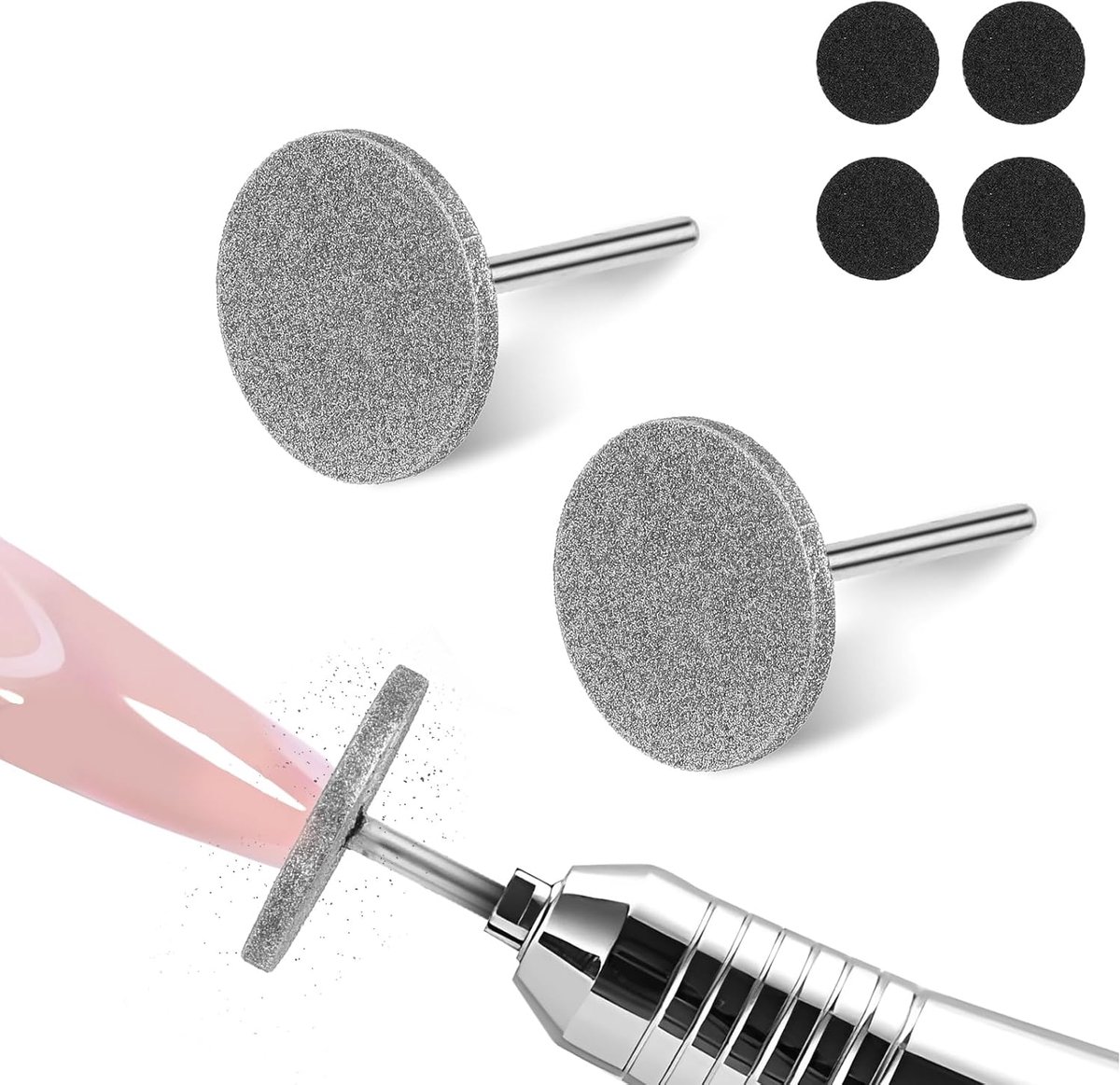 SnelShoppen - Professionele Pedicure Set met 2 Stuks Elektrische Voetvijl Bits en 4 Stuks 20mm Schuurpapier voor Manicure en Pedicure, Voor Hardnekkig