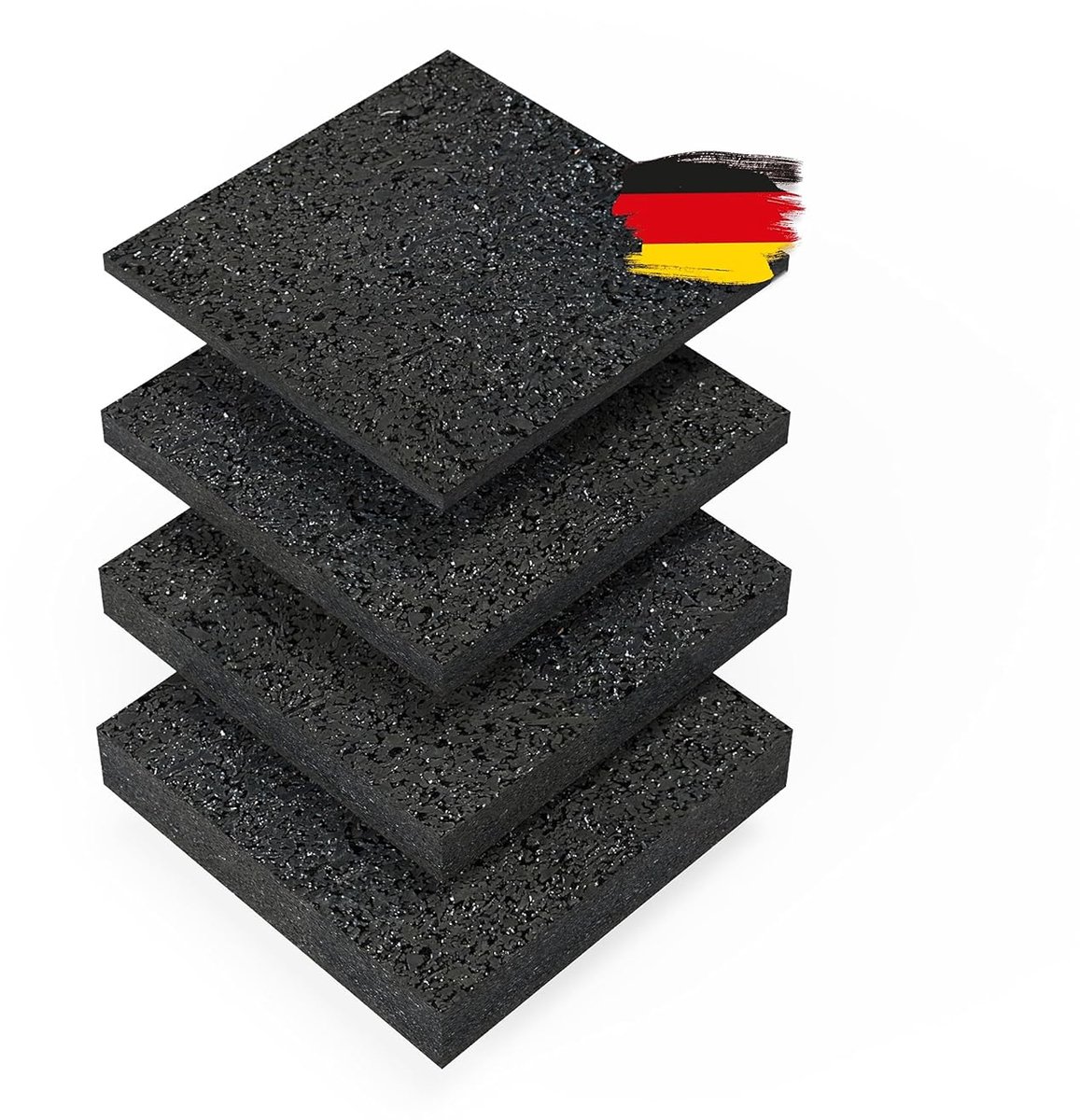 SnelShoppen - BAUHELD Decking Matten 90x90x10 mm [30 stuks] - Robuuste Rubber Granulaat Bouwbeschermingsmat voor Terrastegels, WPC Terras, Ondersteuni