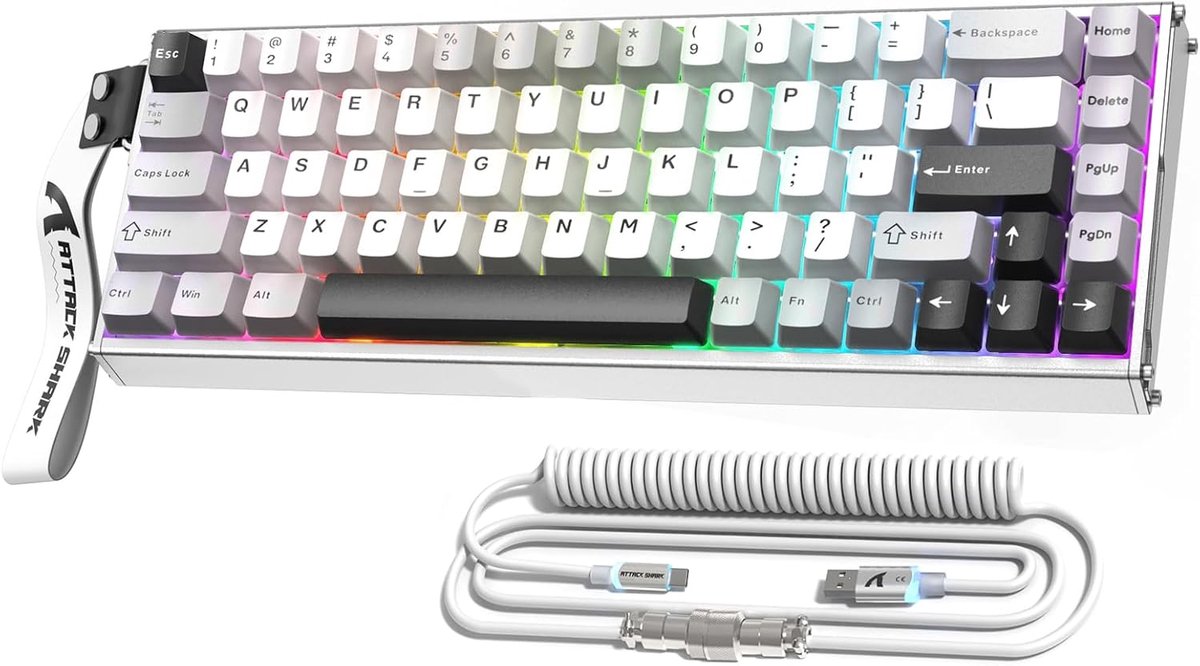 SnelShoppen - Gaming Toetsenbord met RGB Verlichting, 8KHz Snelle Trigger, Full Aluminium CNC, Magnetische Switch, Snap Tap, Starlight White