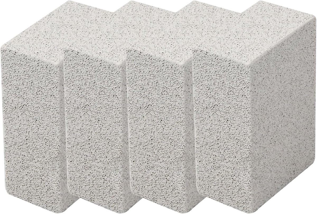 SnelShoppen - Pack van 4 Schoonmaakstenen voor Pumice, Grillreinigingsstenen, Barbecue Reinigingsgereedschap, Eco-vriendelijk, Natuurlijk Pumice, Voor