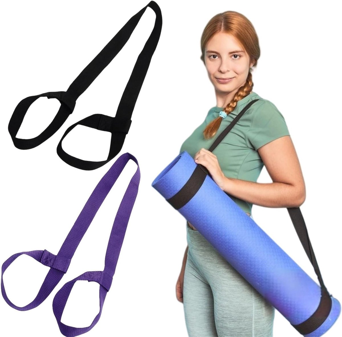 Yoga Mat Strap voor Yoga, Pilates en Fitness - Ideaal voor Oefeningen en Aerobics