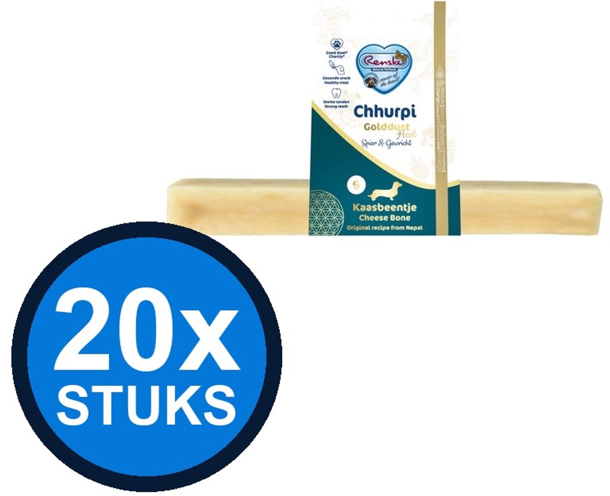 20x Renske - Chhurpi golddust heal spier en gewricht S 50,5gr - Hondenverzorging - 50.5 g