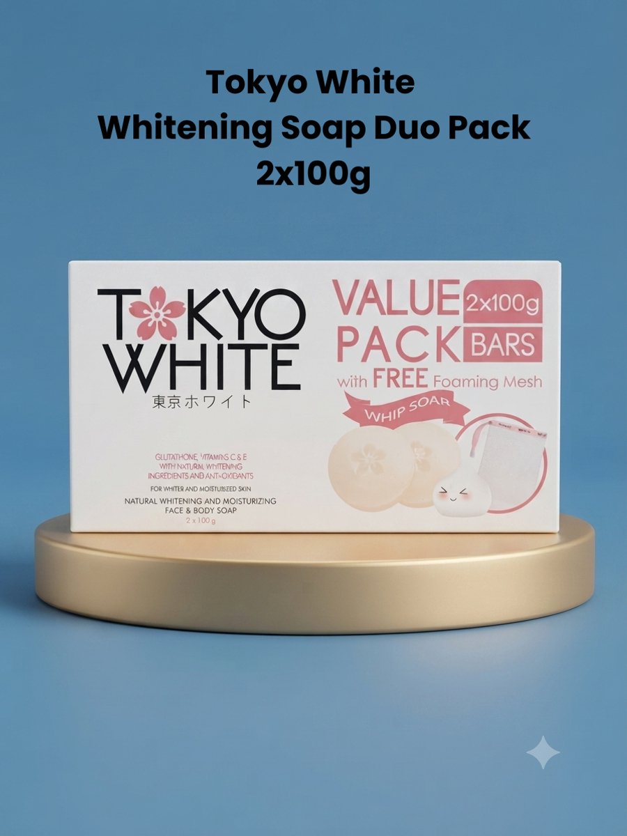 Tokyo White Natural Whitening & Moisturizing Soap Duo Pack – 2 × 100 g – Verhelderende Gezichts- & Lichaamszeep – Helpt Donkere Vlekken te Verminderen, Egaliseert de Huidtint & Hydrateert de Huid – Voor een Zachte, Gladde & Stralende Huid