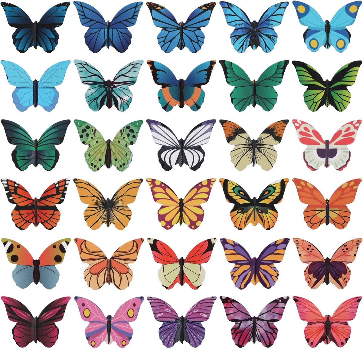 SnelShoppen - 30 Stuks Vlinder Magnetische Bladwijzers Set, Unieke Papieren Magnetische Pagina Markers voor Kinderen, Studenten en Kantoor, Perfect vo