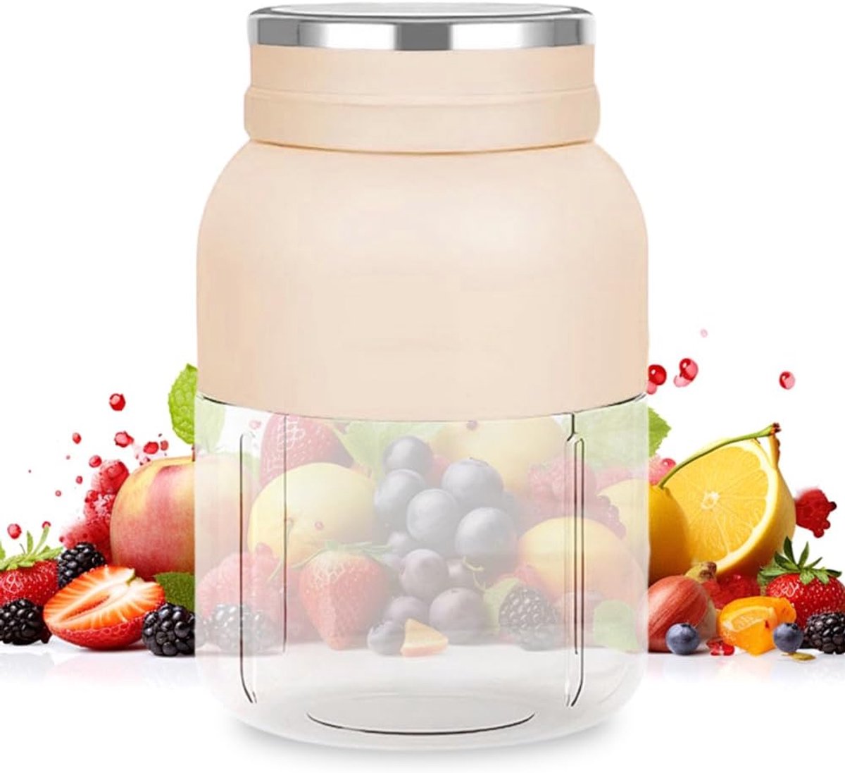 SnelShoppen - Portable Mixer 1200ml - Smoothie Maker To Go met 38 RVS Blades, USB-C Oplaadbare Blender Fles, Lekvrije Mixbeker voor Fitness, Reizen, K