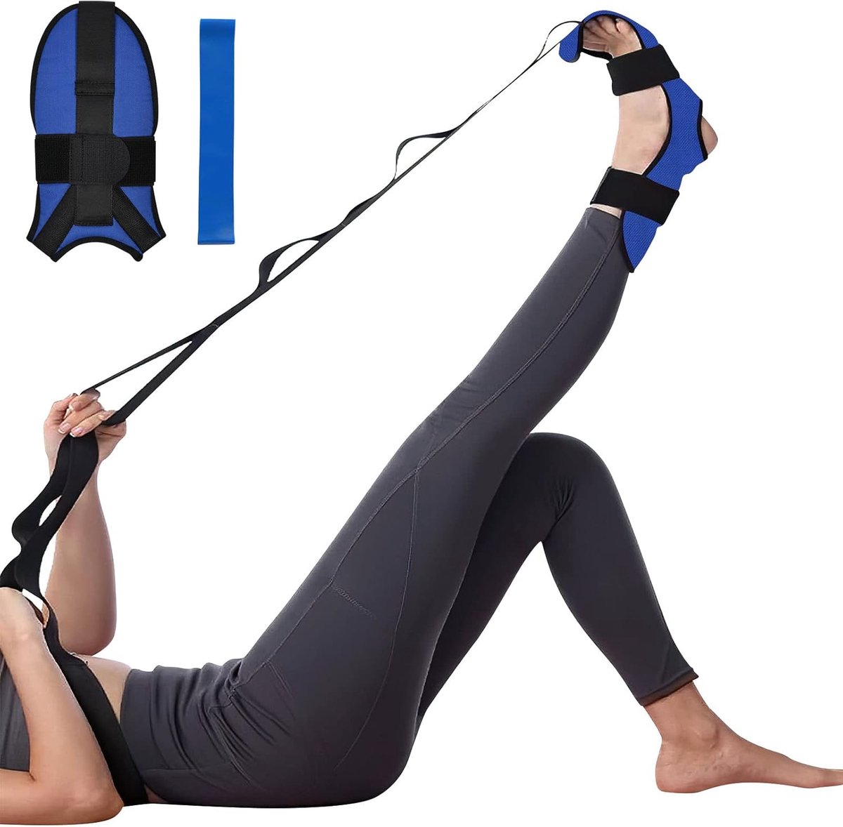 SnelShoppen - Yoga Stretch Band met 7 Lussen, Hoog Elastische Gymnastiekband van TPE, Ideaal voor Rekken van Beenspieren, Verbeter Stabiliteit en Flex