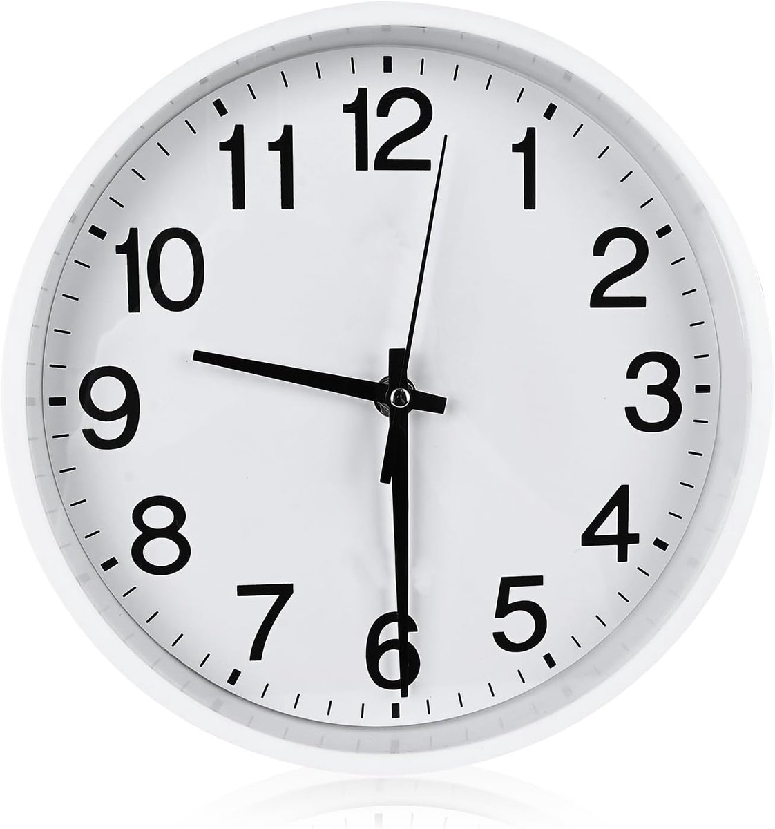 SnelShoppen - Grote Wandklok 23cm Modern Wit voor Hangend of Staand Gebruik, Stil Quartz Klok, Hoge Precisie Wandklok voor Keuken, Woonkamer, Kantoor