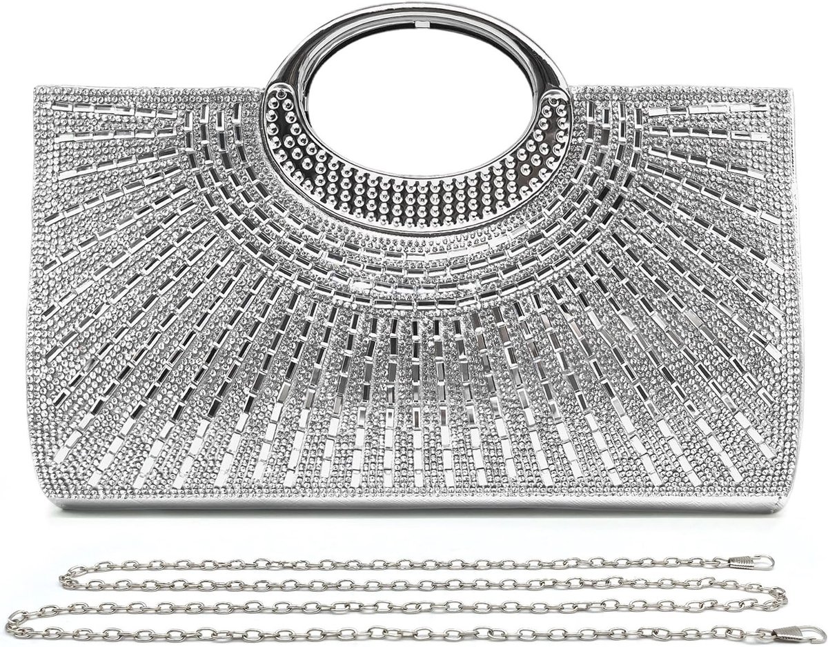 Elegante Avondtas voor Dames met Glitter en Strass - Ideaal voor Bruiloften, Feestjes en Dates