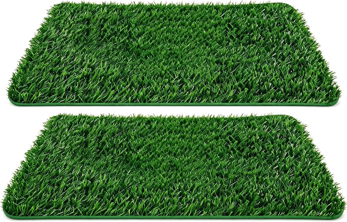 Honden Toilet voor Balkon met Kunstgras - Wasbare Puppy Training Pee Pads 58.5 x 46 cm - Set van 2 voor Kleine Honden, Ideaal voor Binnen en Buiten