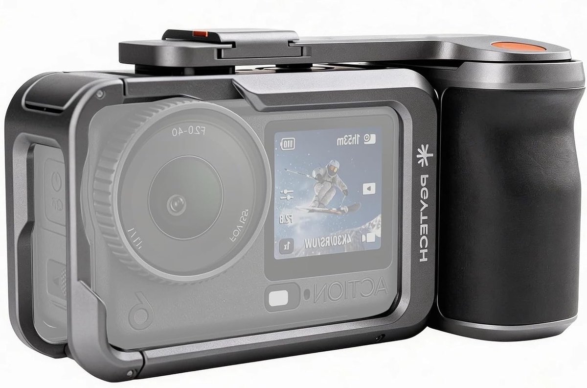 Grip Kit voor DJI OSMO Action 6 - Metalen Aluminium Beschermhandgreep met Meerdere Uitbreidingsinterfaces voor Straatfotografie en Creatieve Opnames