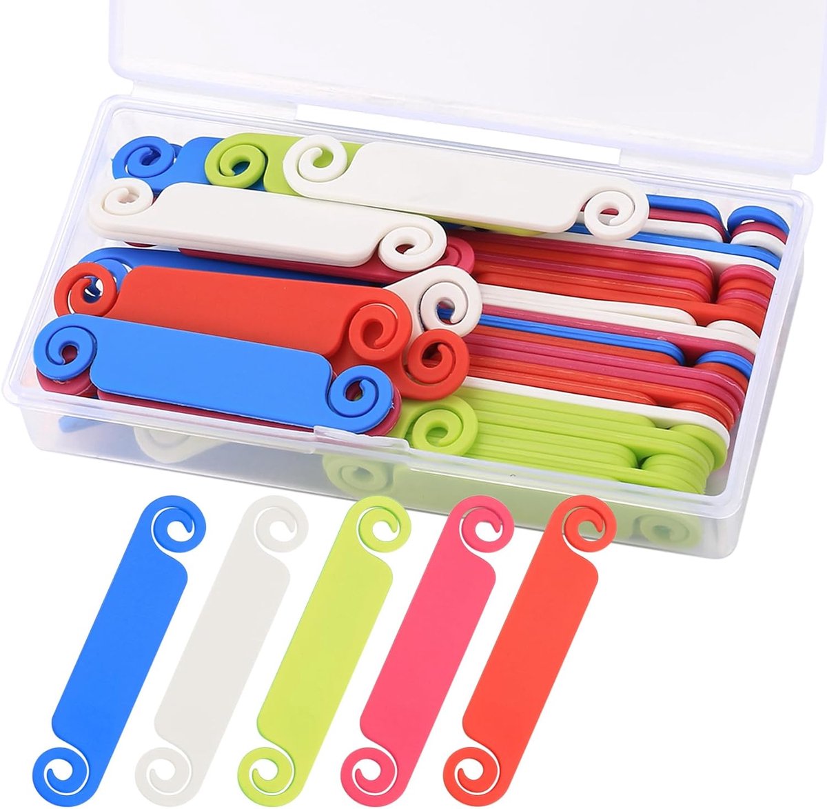 SnelShoppen - Pack van 50 Kleurige Kabel Labels, Herbruikbare Kabelmarkering, Duurzaam TPR Materiaal voor Kabelbeheer, Ideaal voor Thuis, Kantoor en E