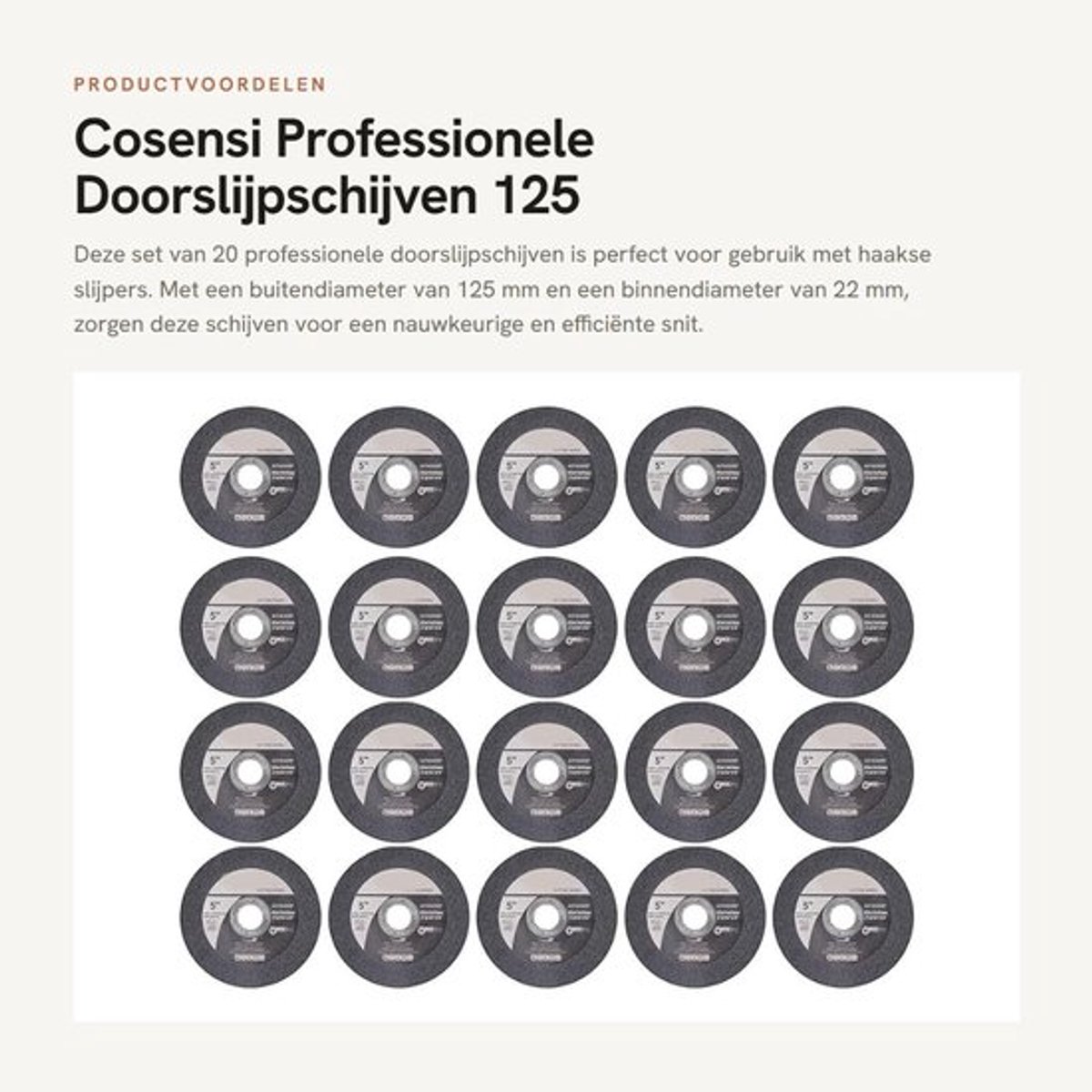 Slijpschijf 125 mm - 20 Stuks - Professionele Doorslijpschijf - Ultradun Ontwerp - Voor Haakse Slijpers - Fijne Afwerking - Snijschijf
