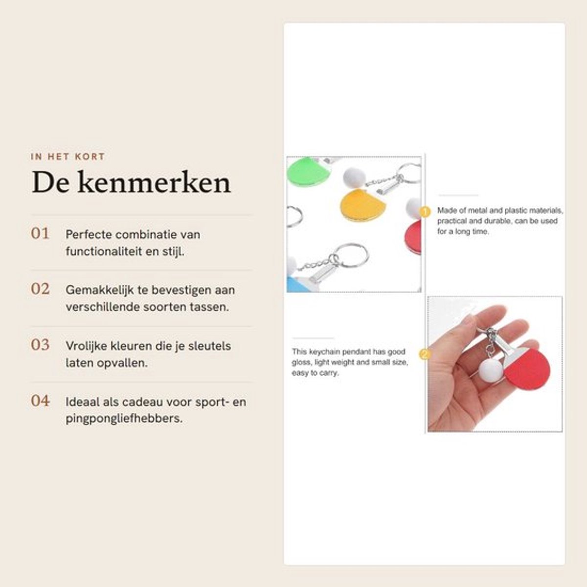 Sleutelhanger 18 Stuks - Racket/Sleutelhanger - Rugzak/Sleutelhanger - Autodecoratie - Creatief en Delicaat - Tasaccessoire