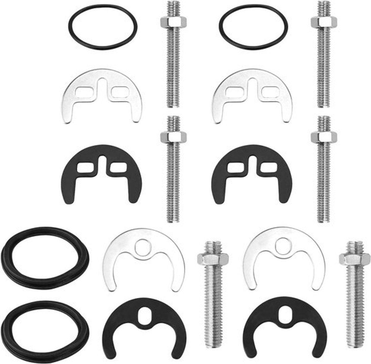 4 stuks bevestigingsarmatuur voor wastafel - kraanbevestiging - 1-gats montageset - afdichting armatuur wastafel - geschikt voor keuken, badkamer, waskeuken