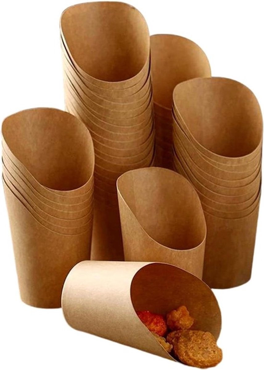50 Stuks Bubble Wafelzakjes - Snackcontainer voor Friet en Kippennuggets