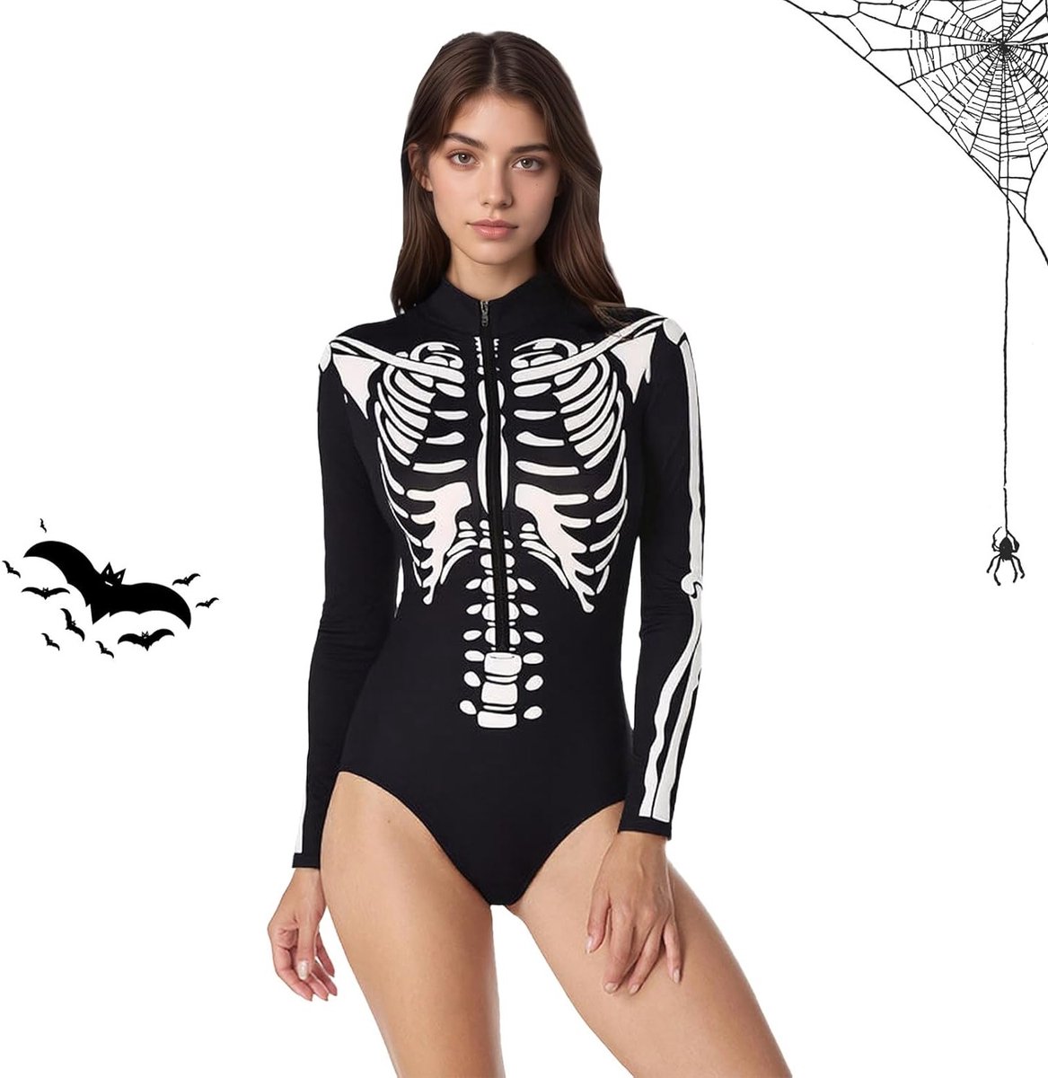Griezelig Skelet Kostuum voor Halloween en Carnavalsfeesten - Perfecte Bodysuit voor Themafeesten en Halloweenfeest