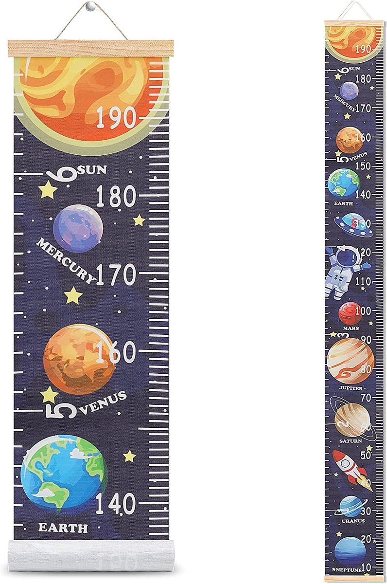 SnelShoppen - HIFOT Kids Groeimeter - Canvas Muurdecoratie voor Kinderen - 74.8'' x 7.87'' - Hoogte Meetlat voor Baby's en Kinderen - Perfect voor Jon