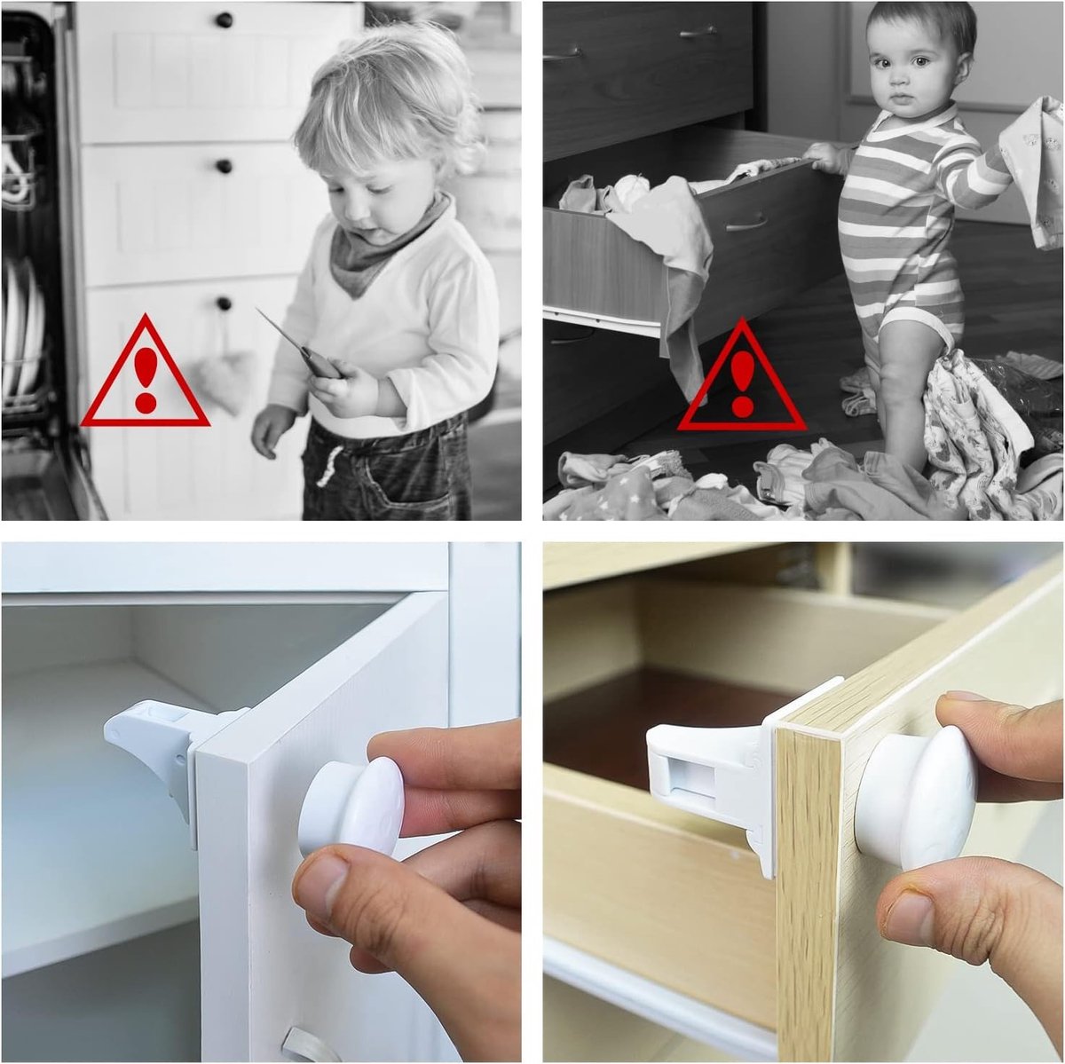 4 Pcs Kindbeveiliging Kast - 1 Magnetische Kinder Lock Sleutel - Baby Veiligheid Magnetische Kast Slot - Onzichtbare Baby Veiligheid Lade Bescherming - Geen Boren en Schroeven – foto 7