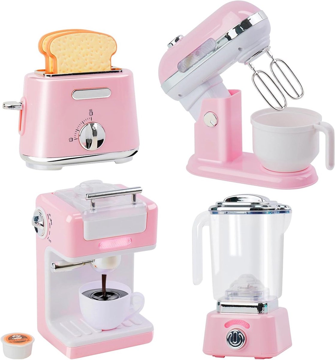 Speelkeuken Set voor Kinderen met Koffiezetapparaat, Mixer en Toaster - Realistische Geluiden en Lichten, Creatief Rollenspel voor Jongens en Meisjes van 3 tot 6 Jaar