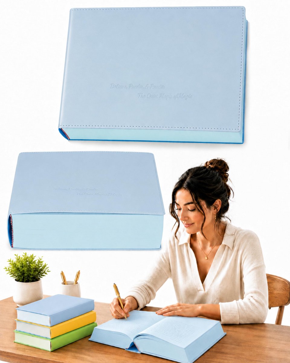 Namajunas - A5 notitieboek met 720 pagina's - Effen kleur zacht PU-lederen dagboek & planner - geschikt voor kantoor, studie, tekenen en dagboekhouden - Roze, geel, blauw - Schrijfboek dagboek