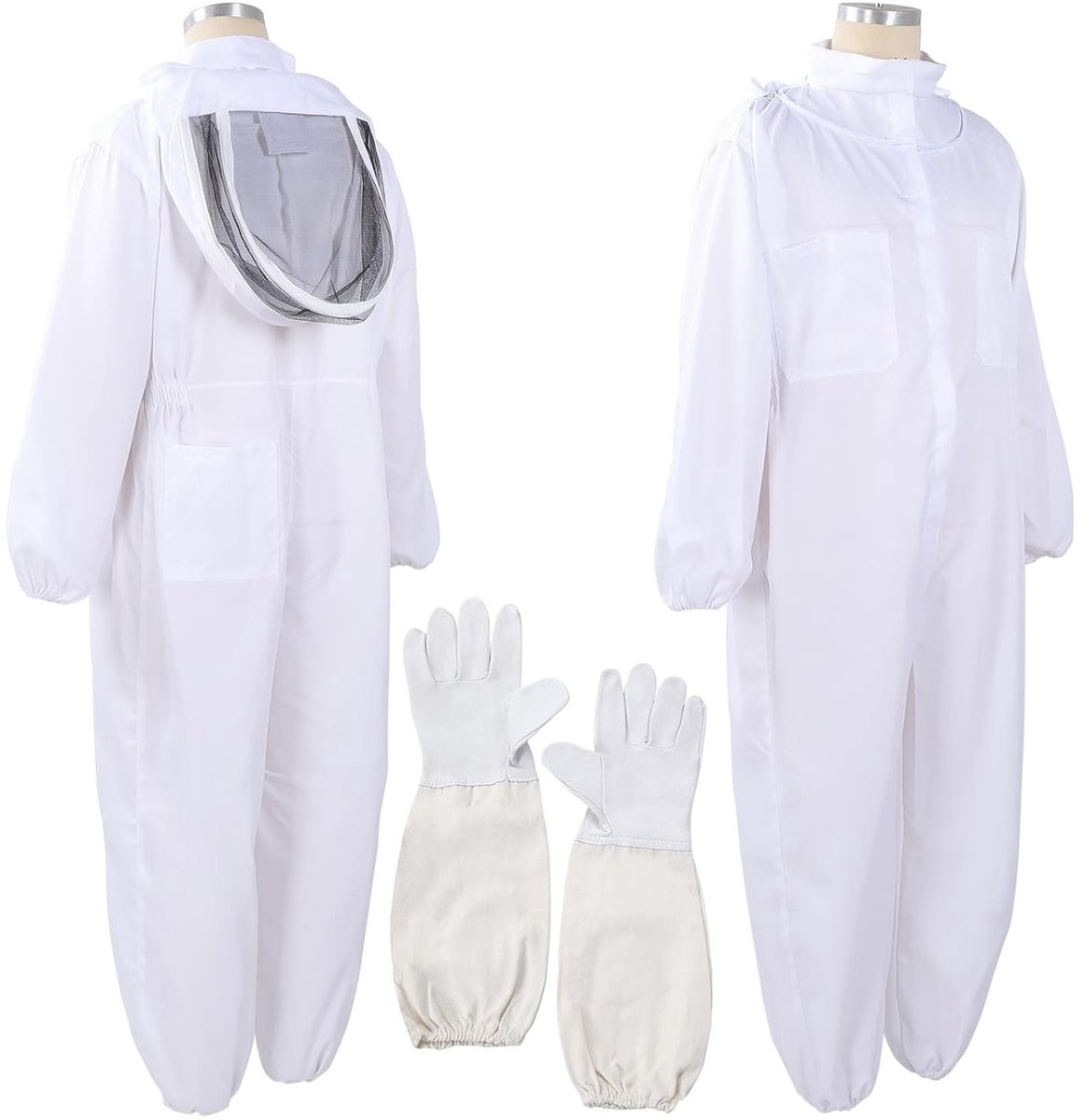 Professionele Bijenpak voor Mannen en Vrouwen, Beekeeper Kostuum met Handschoenen en Geventileerde Hoofdkap, Volledig Lichaamspak voor Beekeepers en Beginners, Maat XL